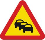 A34 Varning för kö N plast