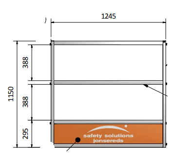 GuardLite Skyddsräckespanel 1,2 m, mittledare