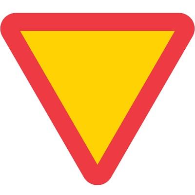 B1 Väjningsplikt gummifotsskylt