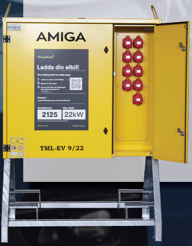 Temporär laddstation 9x22 kW