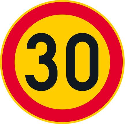C31-30 Hastighetsbegränsning 30km/h N plåt