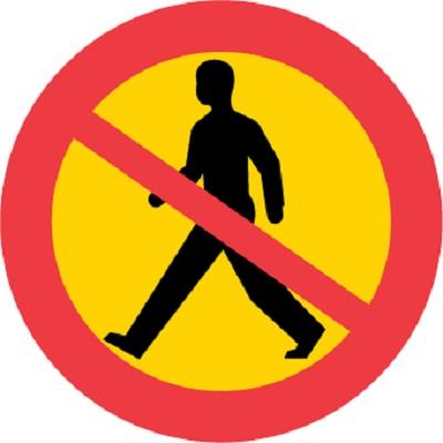 C15 Förbud mot gångtrafik gummifot